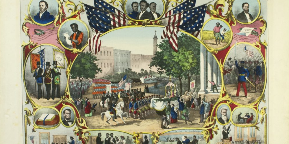 Lithograph celebrating the 15th Amendment.