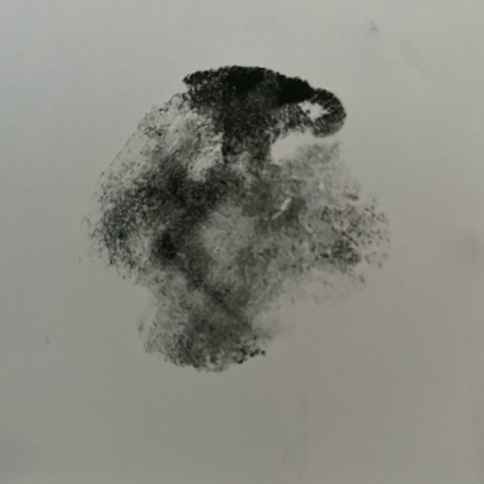 Dog's nose print in ink.